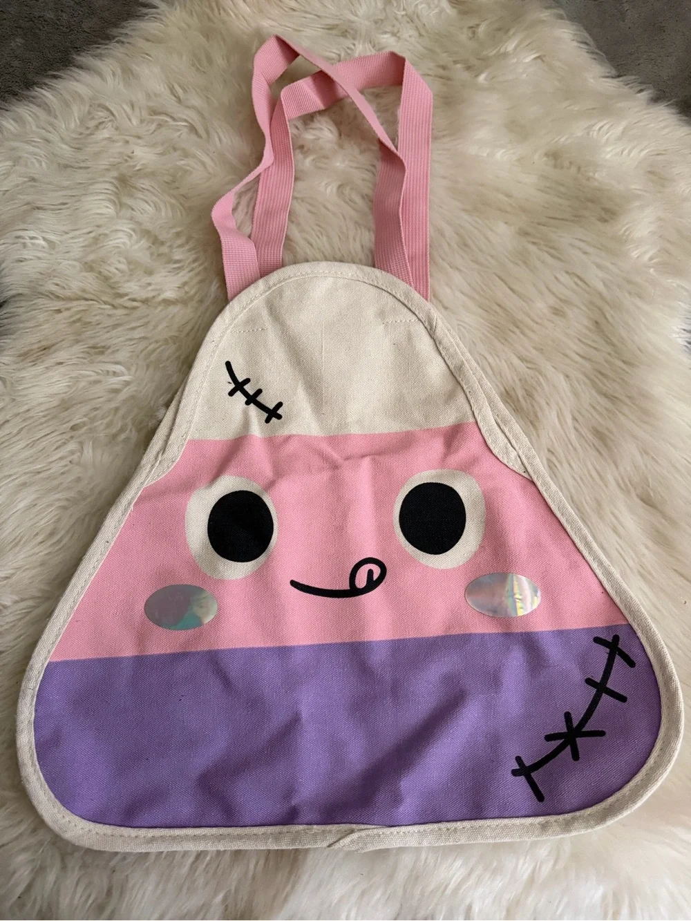 Target Kids Pink & Purple Character Tote Bag with Cream Trim